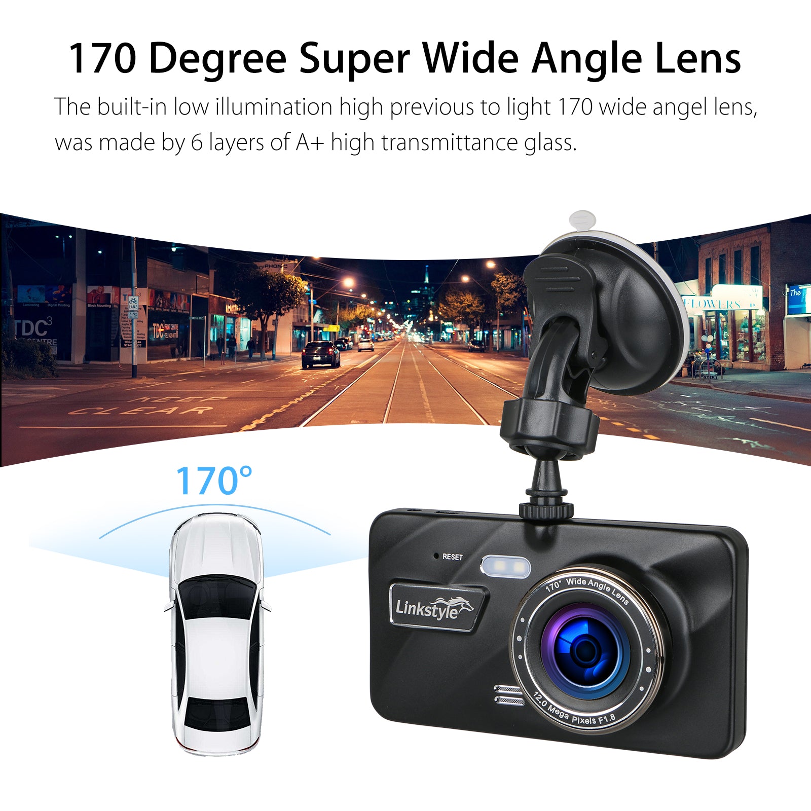 4"/4.5" IPS Screen Full HD 1080P DVR Dash Cam, Car Dashboard Camera Video Recorder w/ G-sensor