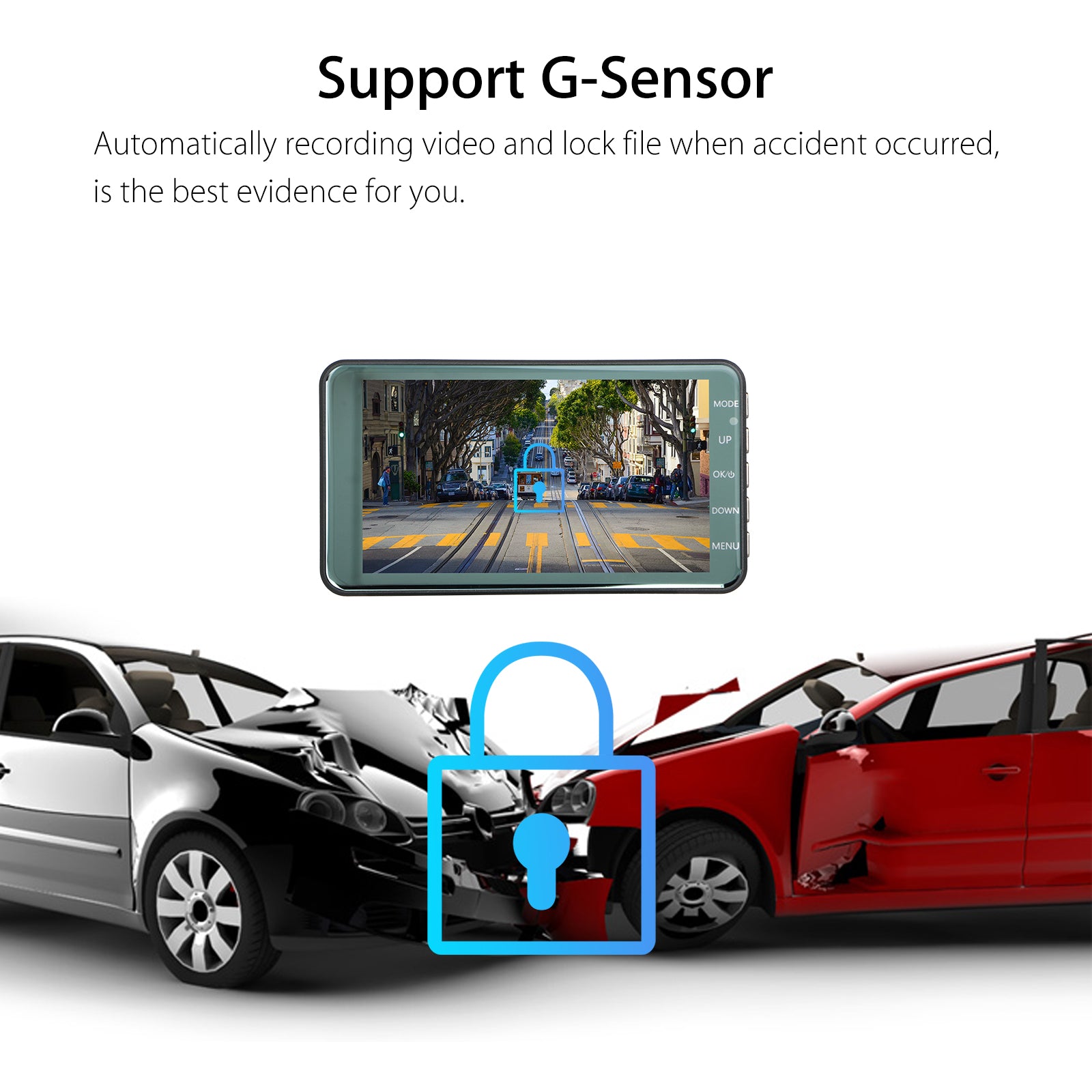 4"/4.5" IPS Screen Full HD 1080P DVR Dash Cam, Car Dashboard Camera Video Recorder w/ G-sensor