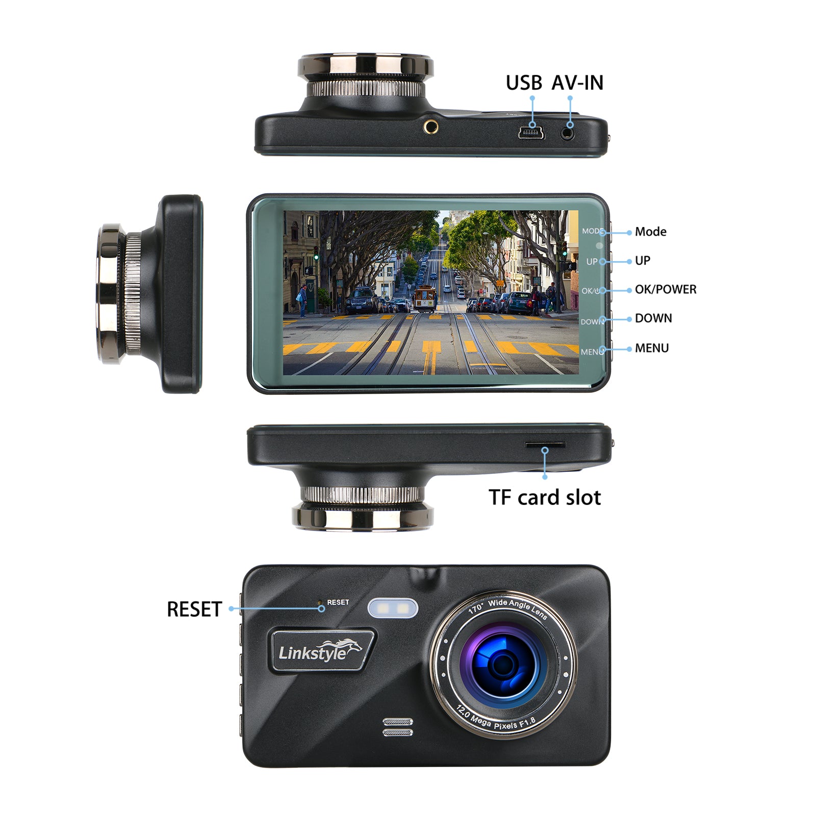 4"/4.5" IPS Screen Full HD 1080P DVR Dash Cam, Car Dashboard Camera Video Recorder w/ G-sensor