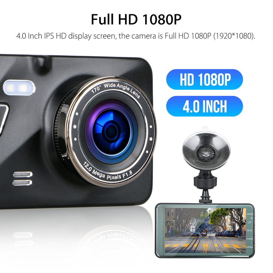 4"/4.5" IPS Screen Full HD 1080P DVR Dash Cam, Car Dashboard Camera Video Recorder w/ G-sensor 